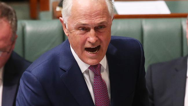 Malcolm Turnbull in question time yesterday. Picture: Kym Smith