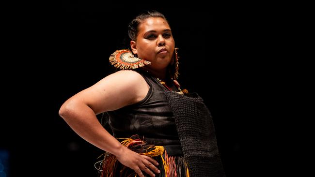 2024 Country to Couture at the Darwin Convention Centre showcases hand-designed First Nations fashion. Picture: Pema Tamang Pakhrin