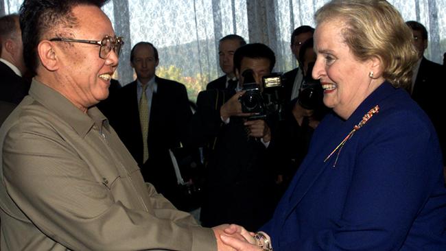 US Secretary of State Madeleine Albright visited Pyongyang in October 2000 in a bid to increase diplomatic relations. Picture: AP