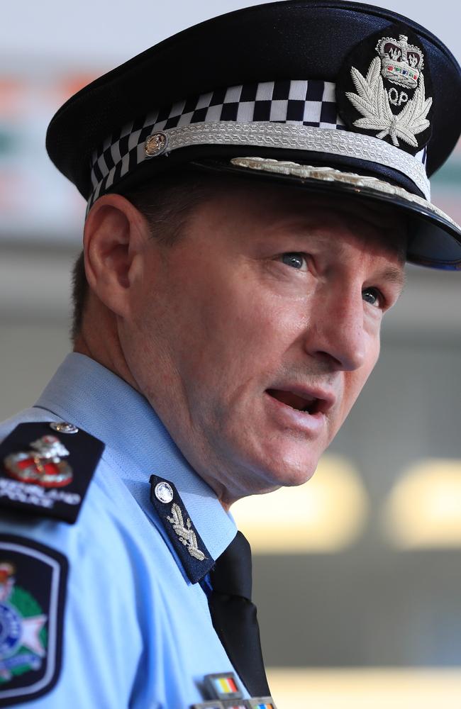 Acting Deputy Commissioner Mark Wheeler talks to media. Picture Lachie Millard