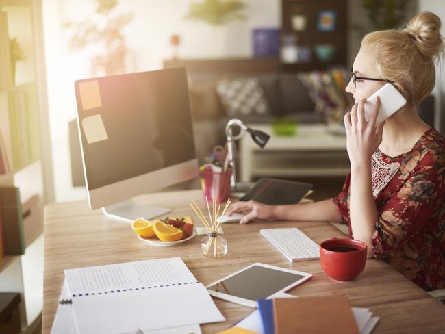 Woman in surroundings of digital technology