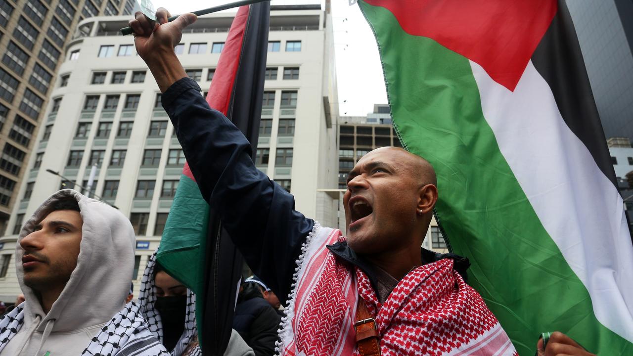 Pro-Palestinian activists, by declaring they will continue to march despite a ceasefire going into effect in Gaza, prove it is not outcomes these people want, it’s outrage. Picture: Lisa Maree Williams/Getty Images