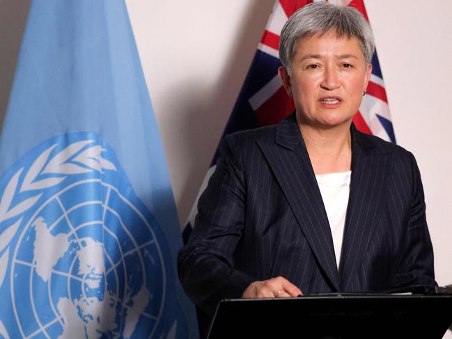 Foreign Minister Penny Wong at the Unied Nations in New York. Picture: Andrew Kelly/DFAT/AFP