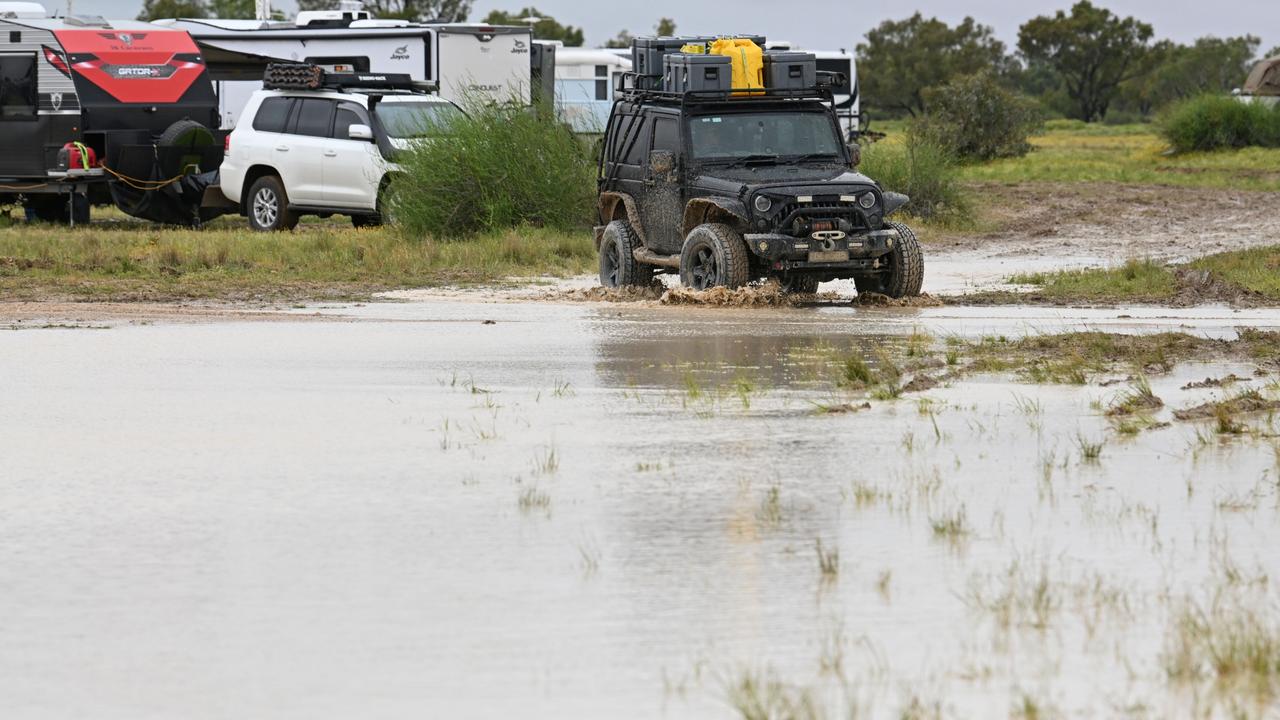 Despite the mud and floodwaters, campers were rearing to go for day one of iconic racing event. Picture: Lyndon Mechielsen/MaxAgency