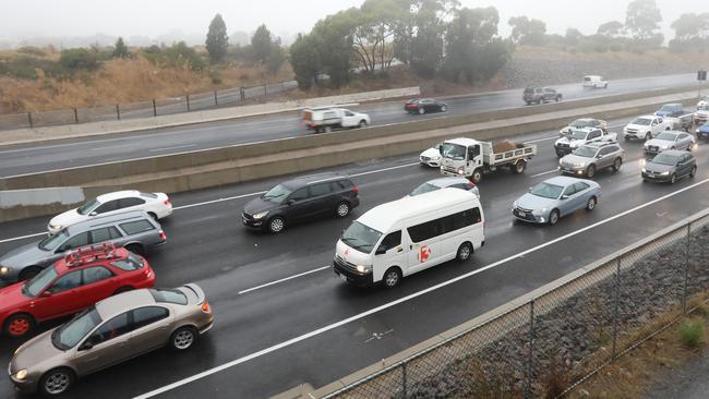 The dramatic scene unfolded on the Southern Expressway at O’Halloran Hill. Picture: File