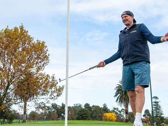 The big names spent the afternoon at Cathedral Lodge, a private golf course. Picture: Jason Edwards