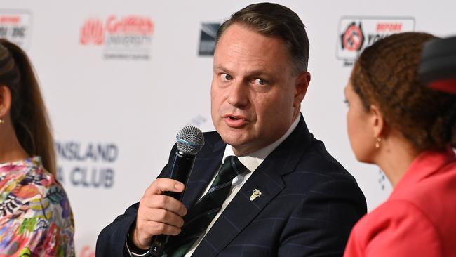 Incumbent LNP Lord Mayor Adrian Schrinner pictured at a mayoral candidate debate. Picture, John Gass