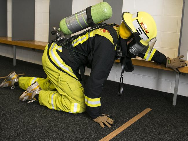 The Fire and Rescue NSW Physical Aptitude Test starts with a claustrophobia course. Picture: Dylan Robinson