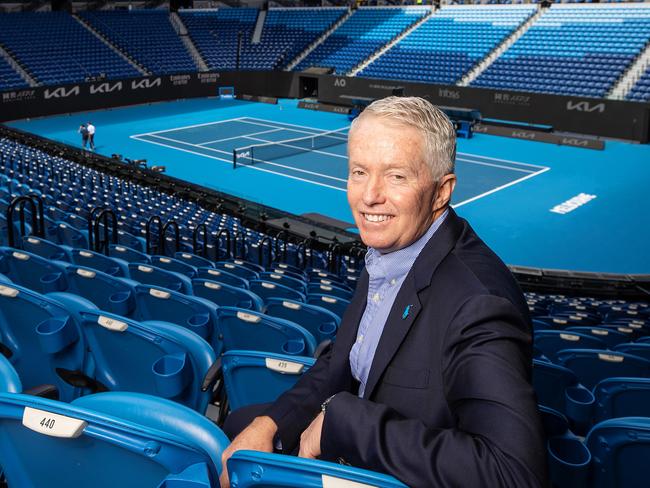 MELBOURNE, JANUARY 6, 2023: CEO of Tennis Australia Craig Tiley pictured at Rod Laver Arena ahead of the start of the 2023 Australian Open. Picture: Mark Stewart