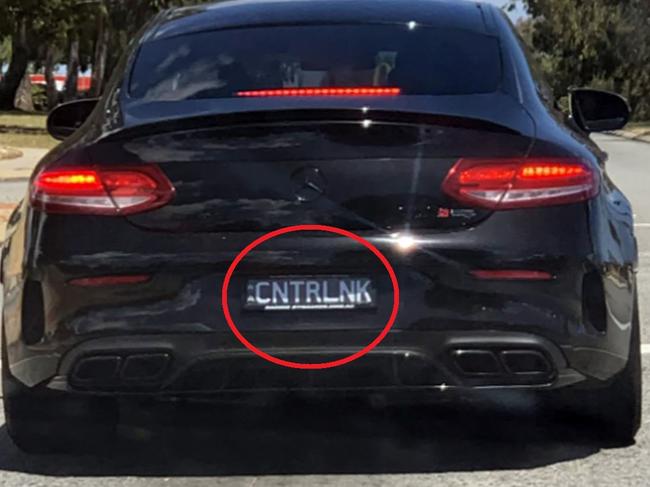 A driver in Western Australia has sparked debate on social media over the 'tasteless' choice of number plate affixed to their luxury European car. Picture: Reddit