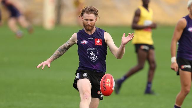 Cam McCarthy collapsed at training on Wednesday. Picture: Getty Images