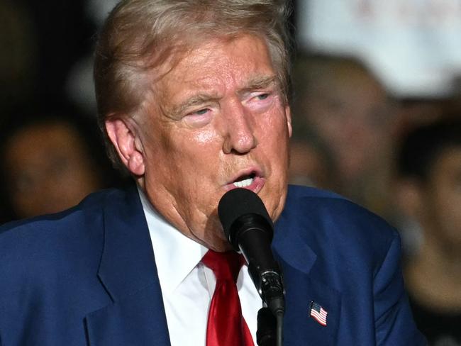 Donald Trump speaks during a campaign rally at the Expo World Market Centre in Las Vegas, Nevada. Picture: AFP