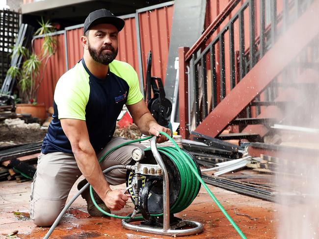 SUNDAY TELEGRAPH - Pictured in Glebe today is Plumber Alex Taskun, who says he has lost about half of his income since the outbreak of coronavirus. Picture: Tim Hunter.