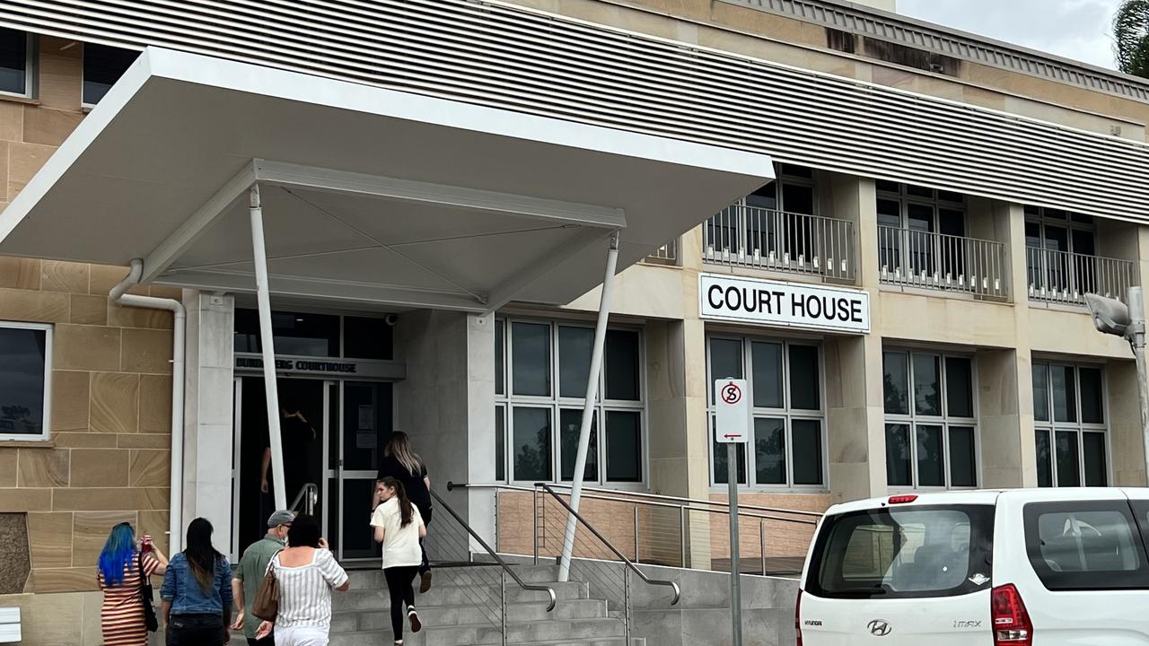 Family and friends of Jessyica and Maryanne Bishop arrive at the Bundaberg Courthouse for the sentencing of Stewart Andrew Casey.