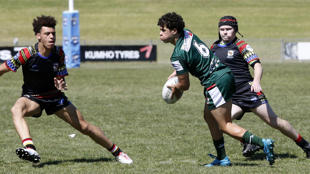 Jacob Fahim from Lebanon. Under 18 Boys Lebanon v Africa United. Harmony Nines Rugby League. Picture: John Appleyard