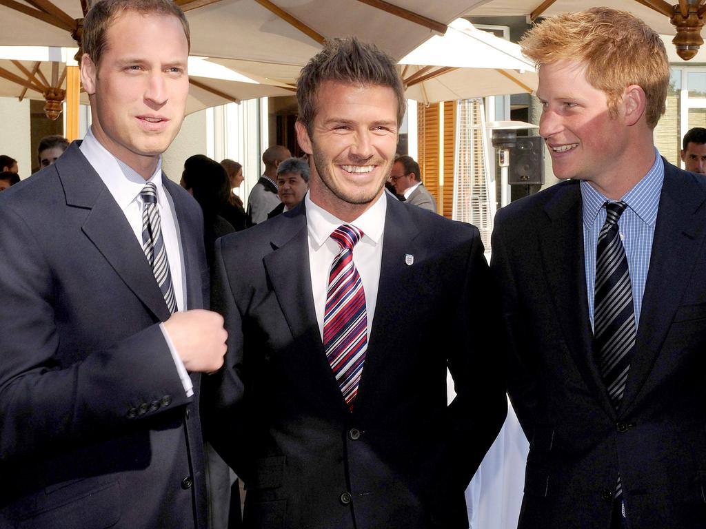 Prince William, Becks and Prince Harry in 2010. Picture: AP