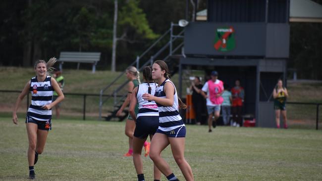 Under-17 Girls division 1 action between the Broadbeach Cats and Maroochy Roos. Sunday April 23, 2023. Picture: Nick Tucker