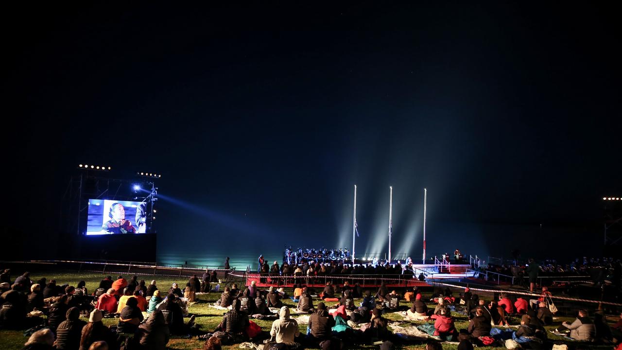 Australians and New Zealanders attend the ANZAC Dawn service at Anzac Cove. Picture: Getty