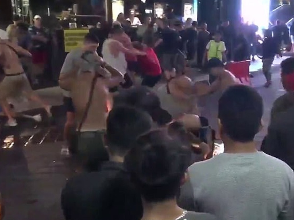 The boys were filmed getting into an all-out brawl. Picture: Channel 9