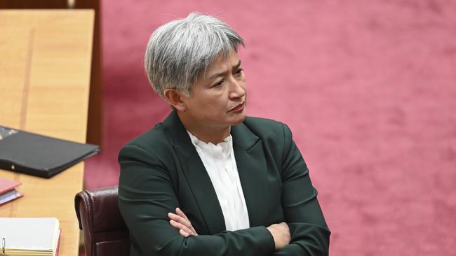 Foreign Minister Penny Wong during Senate question time last week. Picture: NewsWire / Martin Ollman