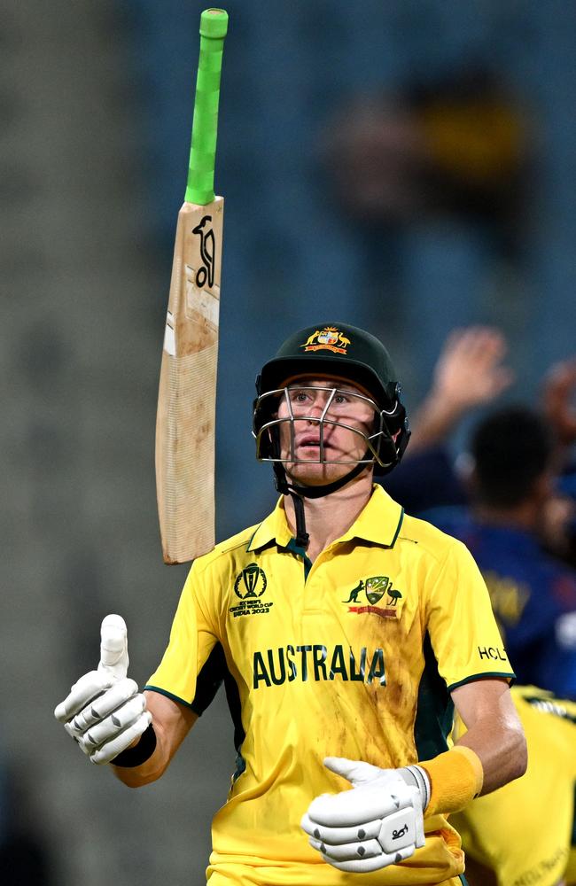 Marnus Labuschagne after being dismissed against Sri Lanka. Picture: Arun SANKAR / AFP