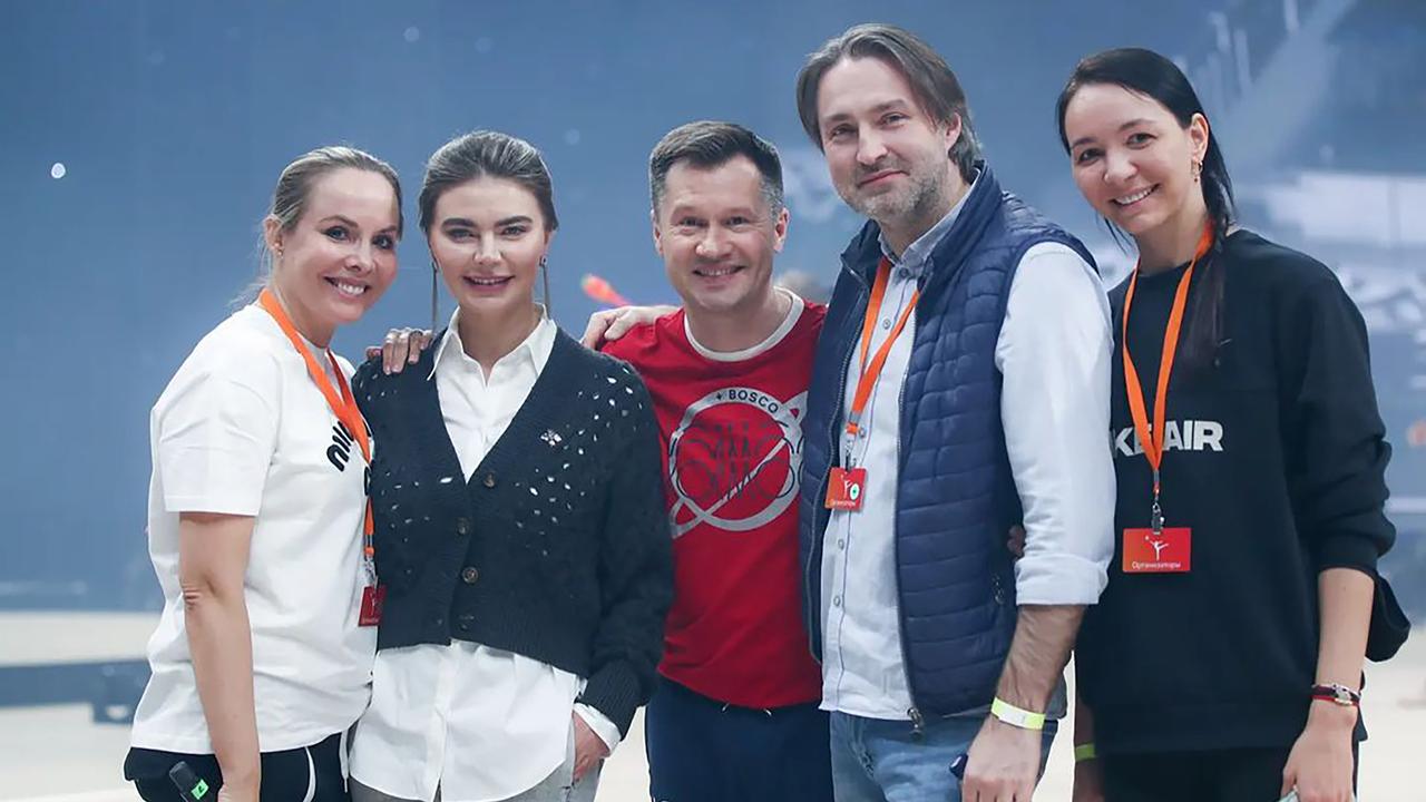 Alina Kabaeva (second from the left) pictured at the rehearsal of her sports festival Alina 2022 in VTB Arena, Moscow, this week