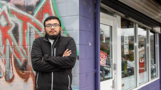 Tasmania Prime Meat Owner, MD Imadul Islam Rahat outside his butchers shop in Goodwood. Picture: Linda Higginson