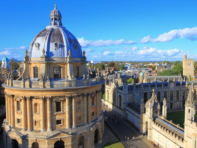 The Oxford University City,Photoed in the top of tower in St Marys Church.All Souls College,England