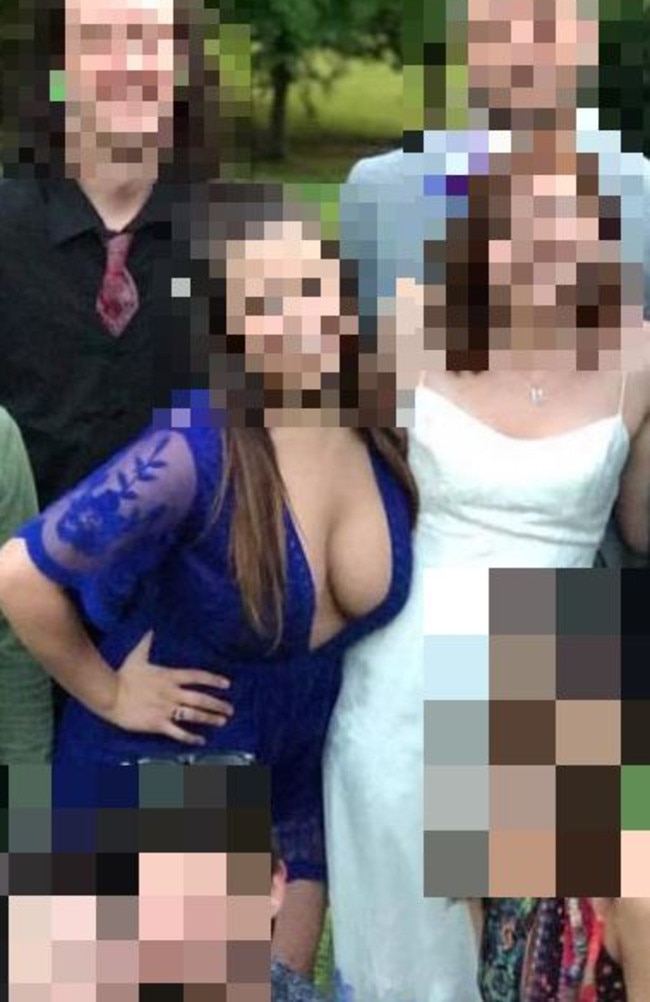 A wedding guest has been slammed for her revealing outfit, with some labelling it ‘trashy’. Picture: Reddit