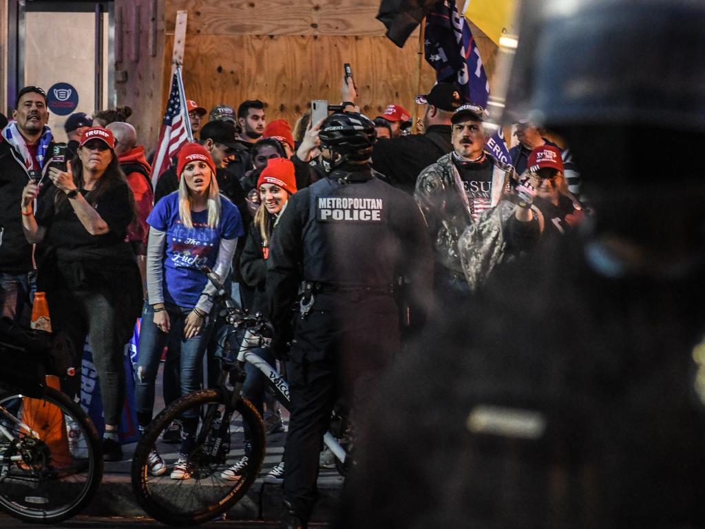 Metropolitan Police separate Trump supporters and members of Antifa in Washington D.C. Picture: Stephanie Keith/Getty Images/AFP