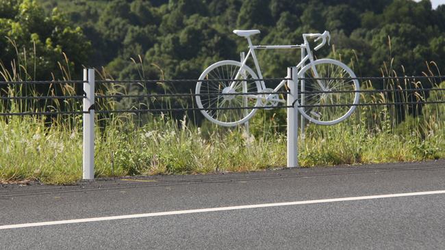 A Ghost Bike has been erected as a memorial to Hans Nico Battaerd who was killed in November 2016 while cycling home from a training ride with the Ballina Masters Cycling Club.