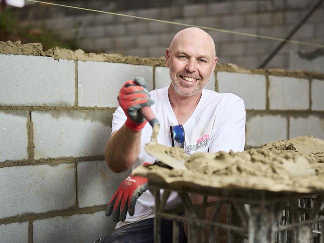 Tim Parish from Solid Brickworx working on a project in Mitcham, Friday, Oct. 18, 2024. Picture: Matt Loxton