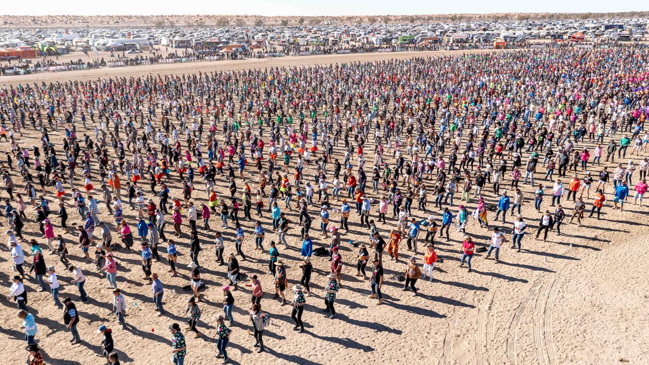 Concertgoers even set a new world record for the largest Nutbush City Limits dance. Picture: Matt Williams