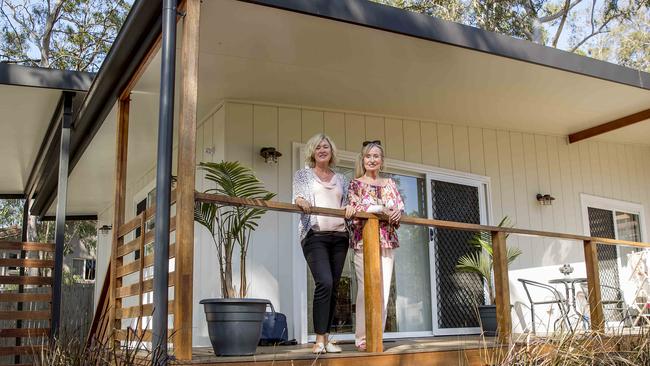 Home designer Mel Miller and Ellen Ball at her Helensvale home. Picture: Jerad Williams