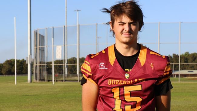 Sunshine Coast Spartans gridiron talent Mitch Barwick. Picture: Touchdown Photography.