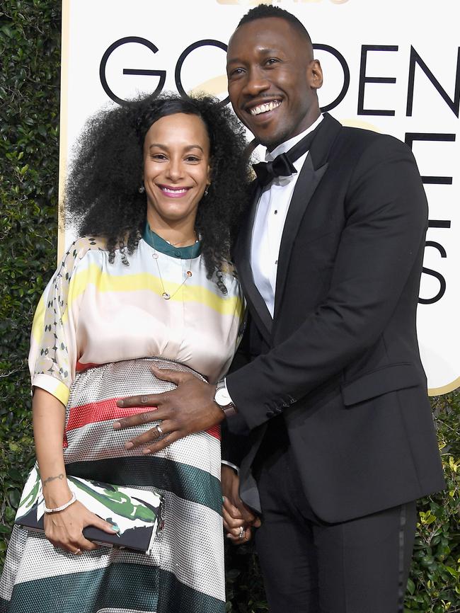 Ali with his pregnant wife Amatus Sami-Karim at the Golden Globes on January 8. Picture: Frazer Harrison / Getty