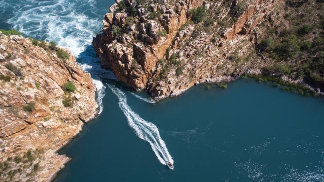 Aerial view of the Horizontal Falls, Talbot Bay