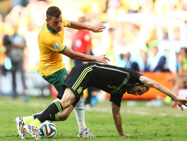 James Troisi brings down Juanfran.