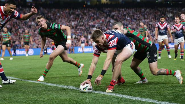 Momirovski played his second NRL match in a preliminary final. Picture by Brett Costello.