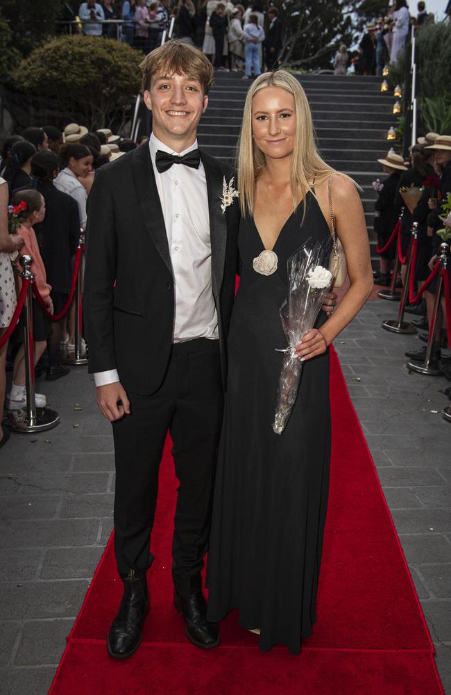 Lucy Thompson and partner Jonothan Moffit arrive at The Glennie School formal at Picnic Point, Thursday, September 12, 2024. Picture: Kevin Farmer