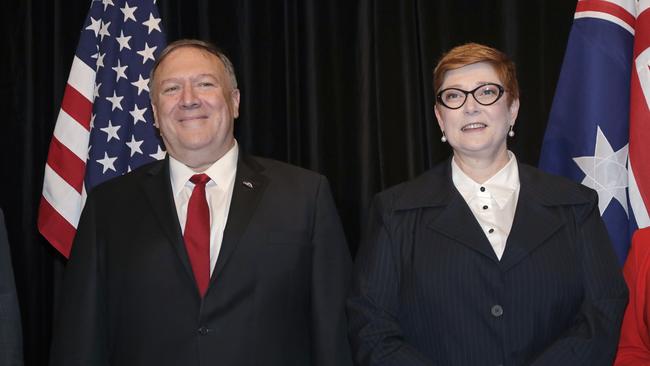 US Secretary of State Mike Pompeo and Foreign Minister Marise Payne will meet in Washington for the AUSMIN meetings. Picture: Rick Rycroft/Getty Images