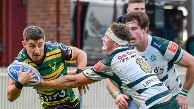 Gordon rugby player Harrison Goddard and his brother faced their fathers old team in the Two Blues. Pic: Andrew Quinn.