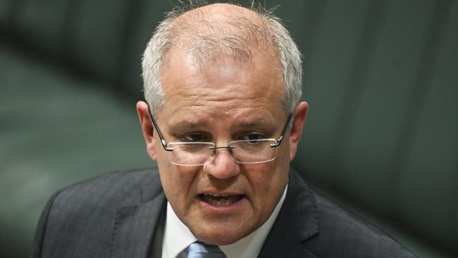 Scott Morrison in question time on Wednesday. Picture: AAP