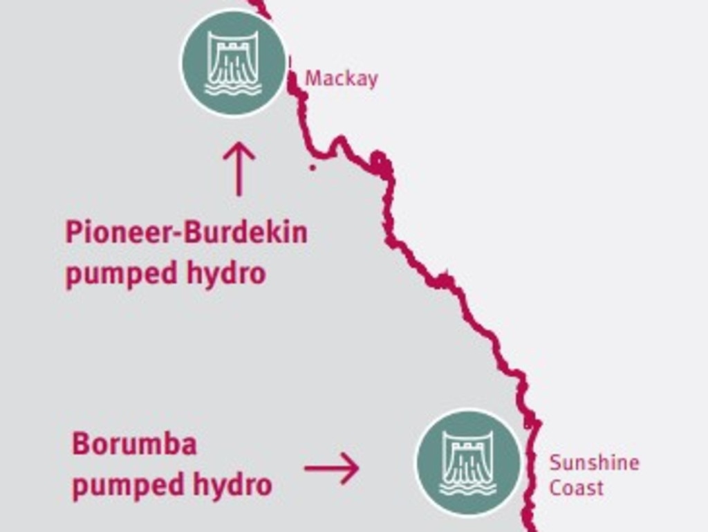 The federal LNP opposition says “not one federal dollar” would be spent on two pumped hydro dams proposed across regional Queensland if it is elected into government in 2025. Picture: Queensland Energy and Jobs Plan