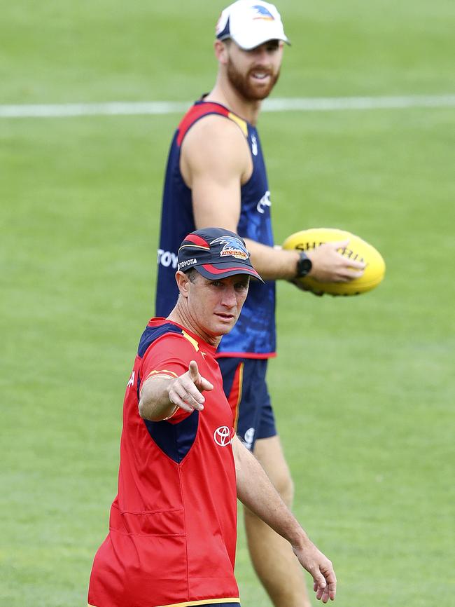 Adelaide coach Don Pyke said Andy Otten’s 100-game milestone is a credit to his persistence. Picture: Sarah Reed