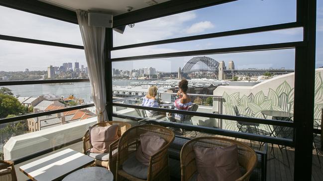 Rooftop bar of the Palisade Hotel in the Rocks. Picture: Tim Pascoe