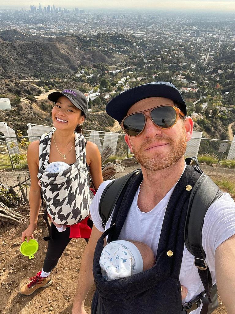 Jamie Chung and Bryan Greenberg with their twin sons. Picture: Instagram