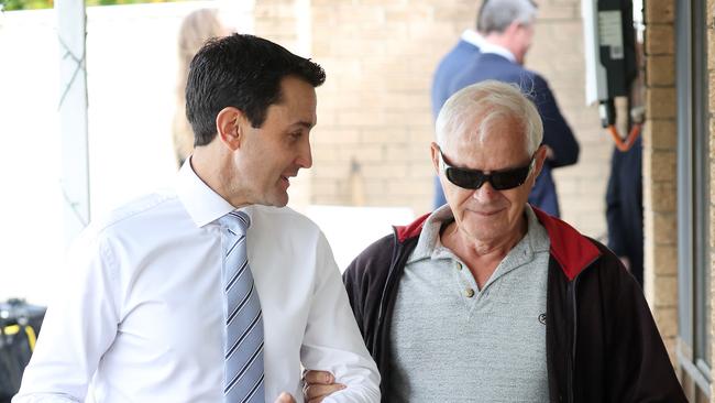 David Crisafulli with murdered grandmother Vyleen White’s husband Victor White. Picture: Liam Kidston