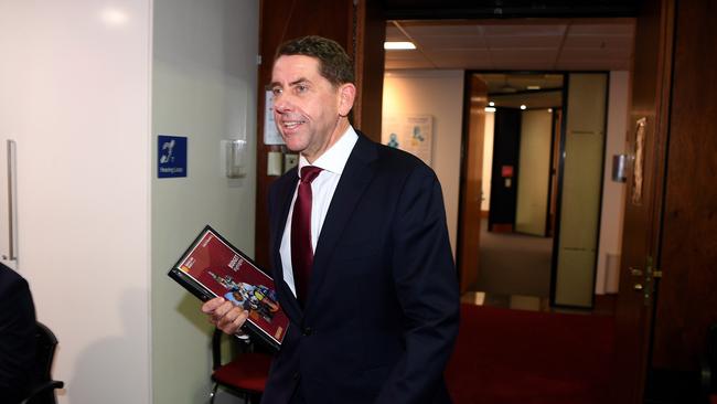 Queensland Treasurer Cameron Dick arrives for a State budget media briefing at Parliament House. Picture: NCA NewsWire / Dan Peled