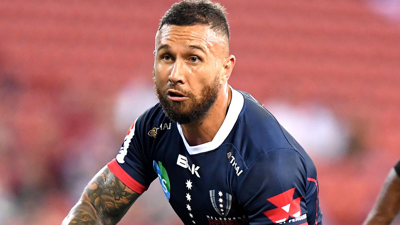 Quade Cooper of the Rebels in action at Suncorp Stadium.